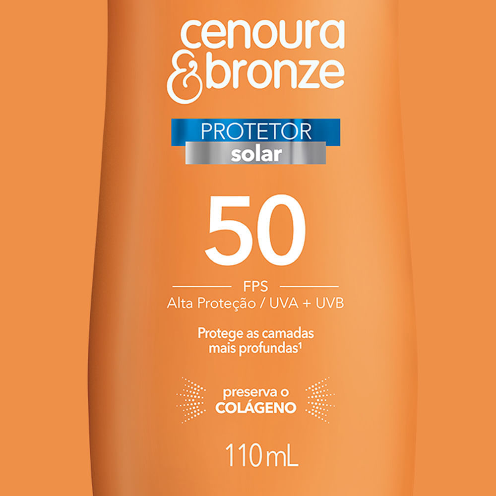 Miniatura Protetor Solar Cenoura & Bronze FPS 50 Loção 110ml