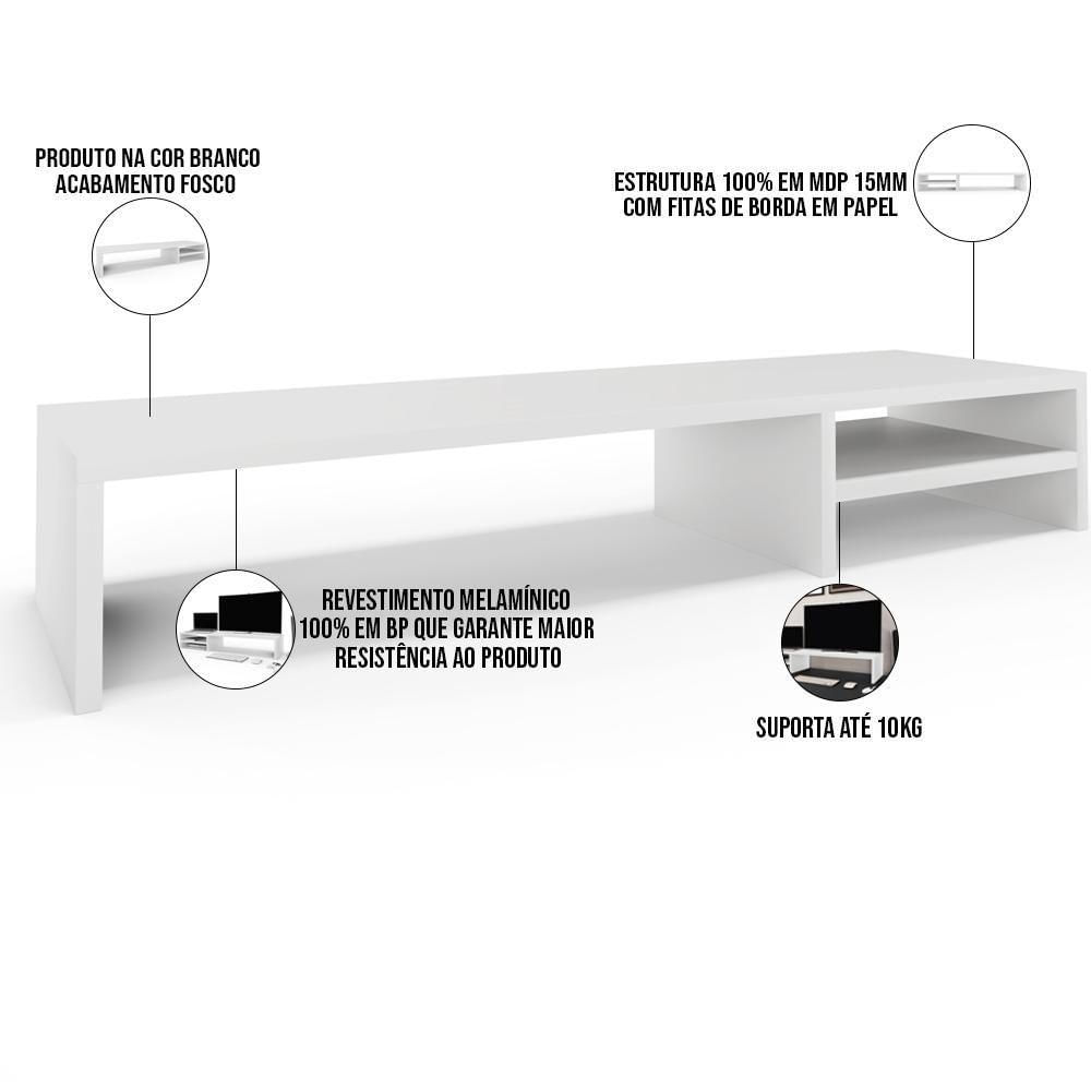 Suporte Para Monitor Stand Home Office Lap 90 Cm L03 Branco - Lyam
