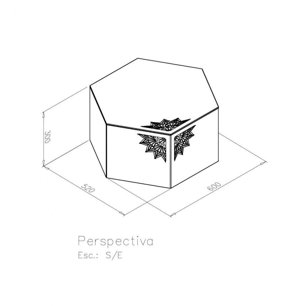 Miniatura Mesa de Centro Holambra Proa Preto Fosco