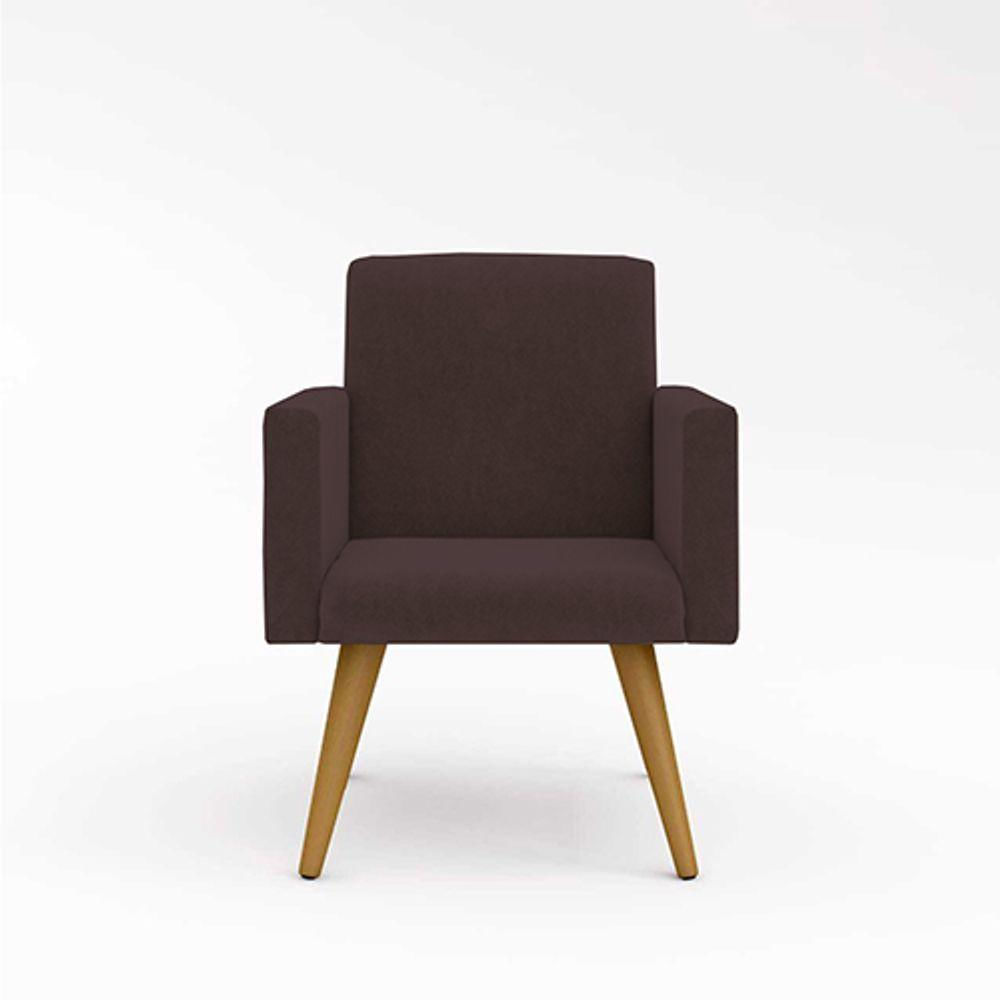 Miniatura Kit 02 Poltronas Cadeira Escritório Recepção marrom