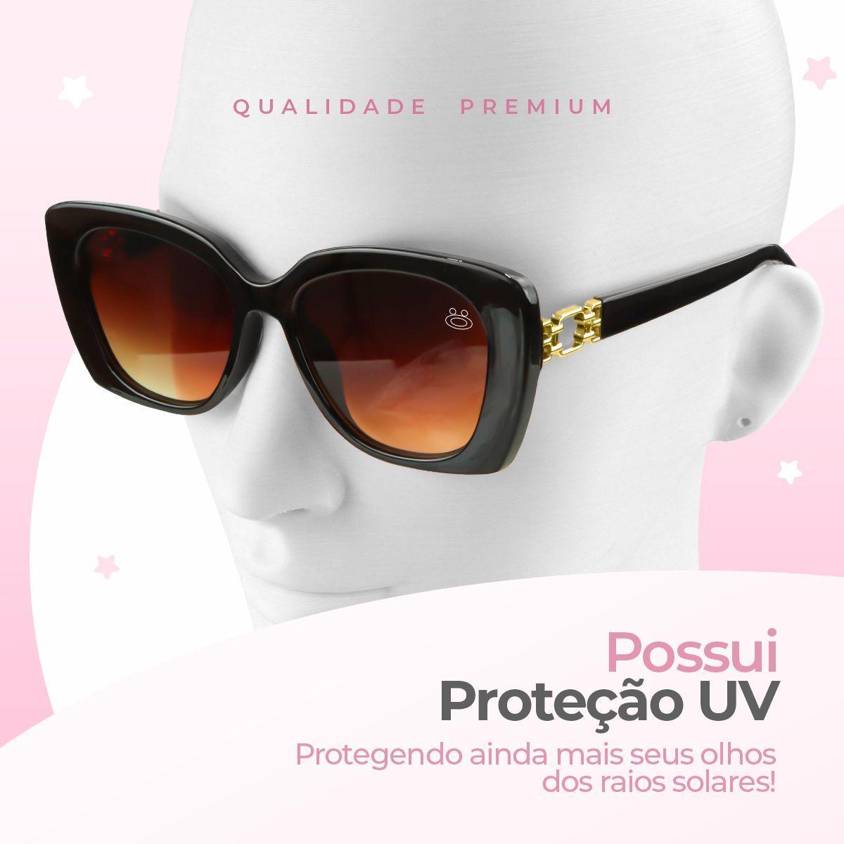 Miniatura Case Oculos Sol Social Proteção Uv Vintage Praia Feminino