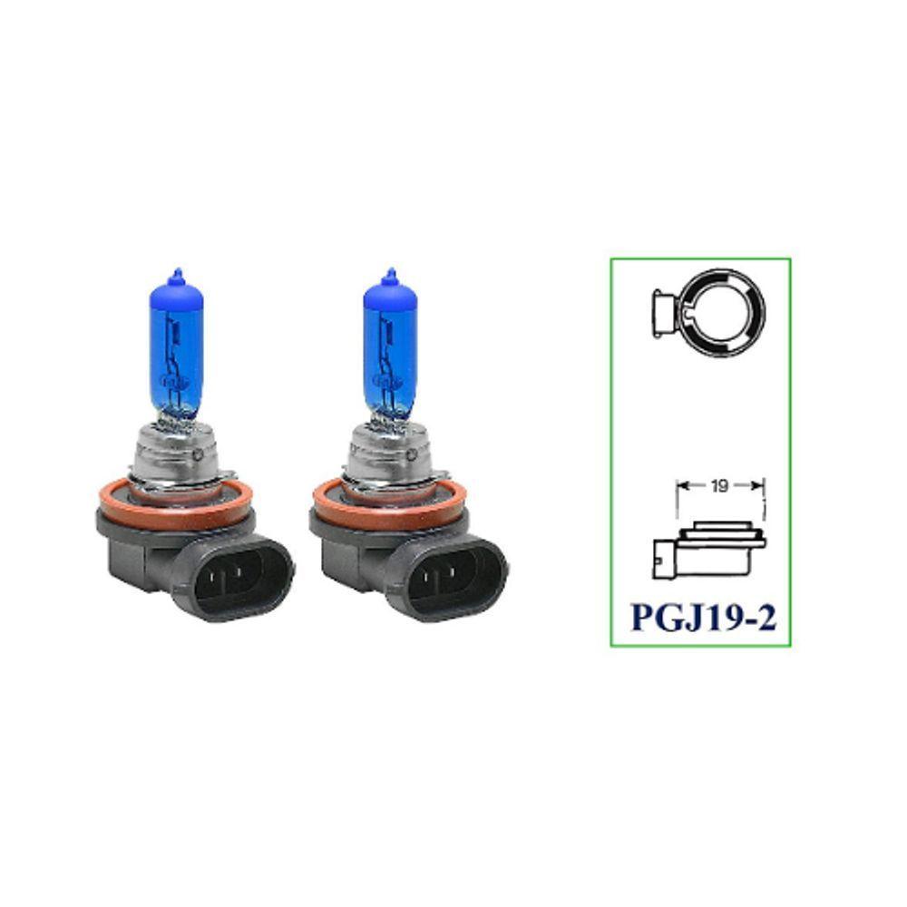 Miniatura Lâmpada Super Branca H11 12v 55w Xenon Look - Par