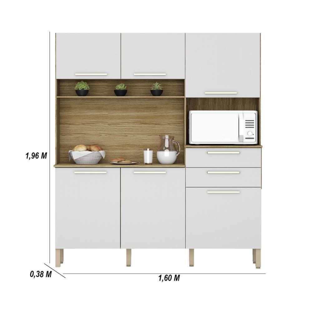 Miniatura Armario De Cozinha Compacta 6 Portas 2 Gavetas Montesa Freijó-supremo