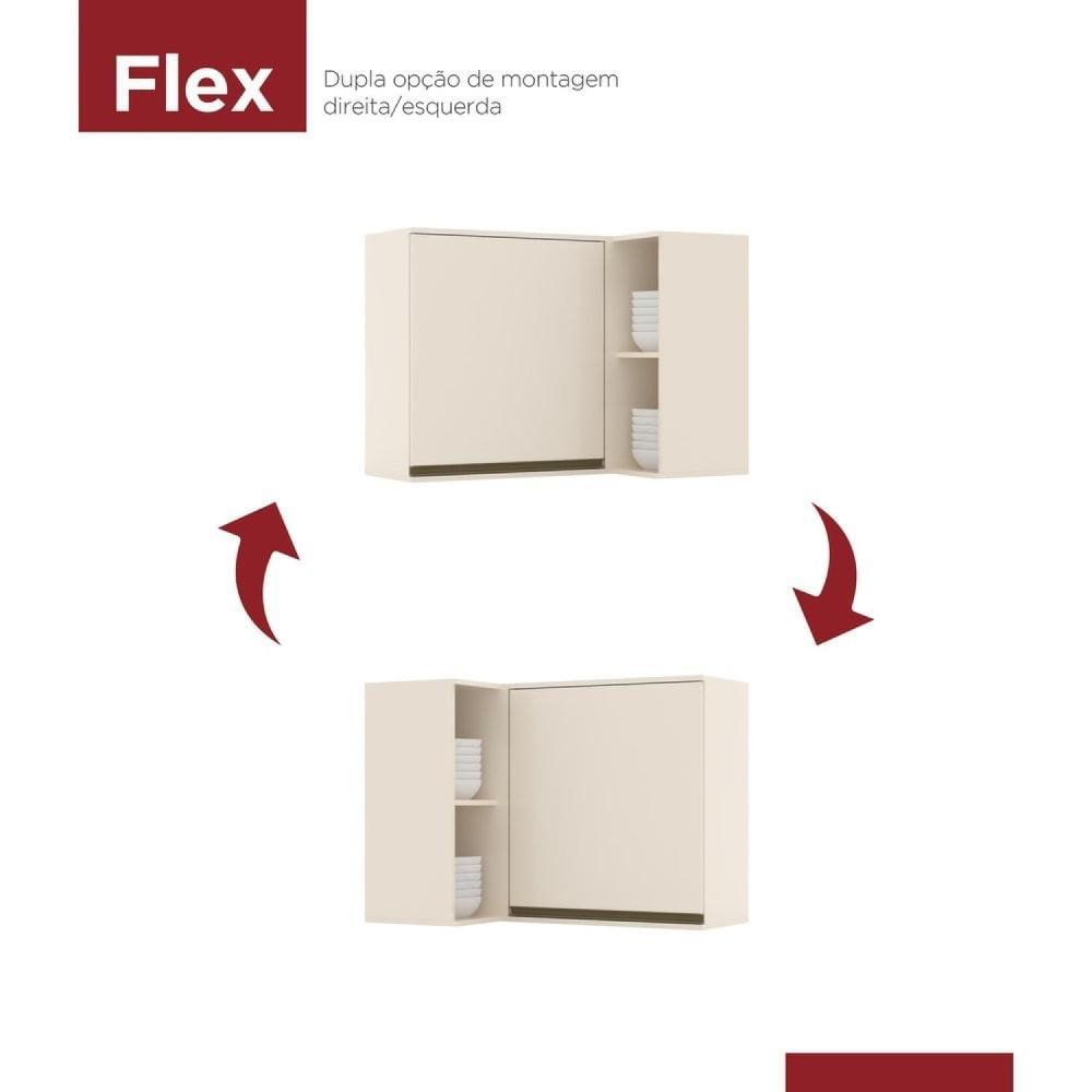 Miniatura Armário Aéreo Canto Reto 1 Porta 94cm Connect Off White