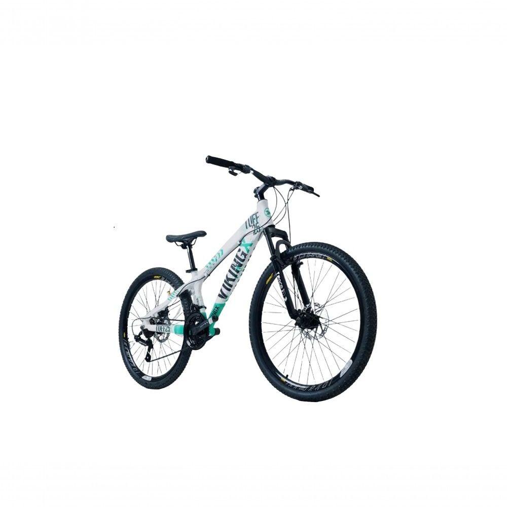 Miniatura Bicicleta Viking Aro 26 Freeride Câmbio Shimano Branco Verde