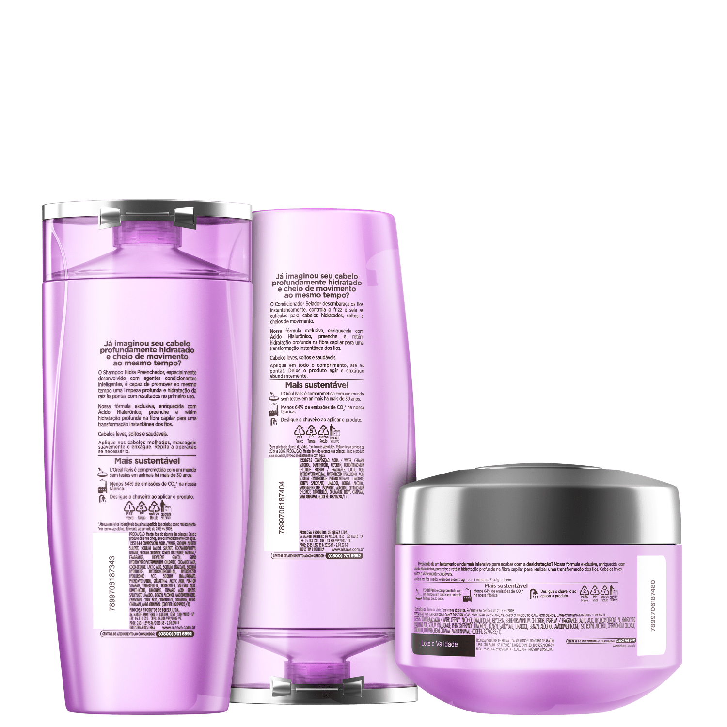 Miniatura Kit Elseve L'Oréal Paris Hidra Hialurônico Trio (3 Produtos)