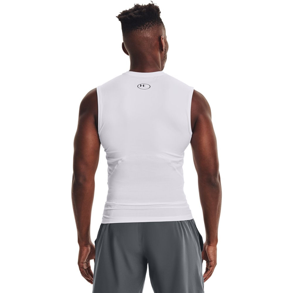 Miniatura Regata de Compressão Masculina Under Armour HeatGear Branco - G