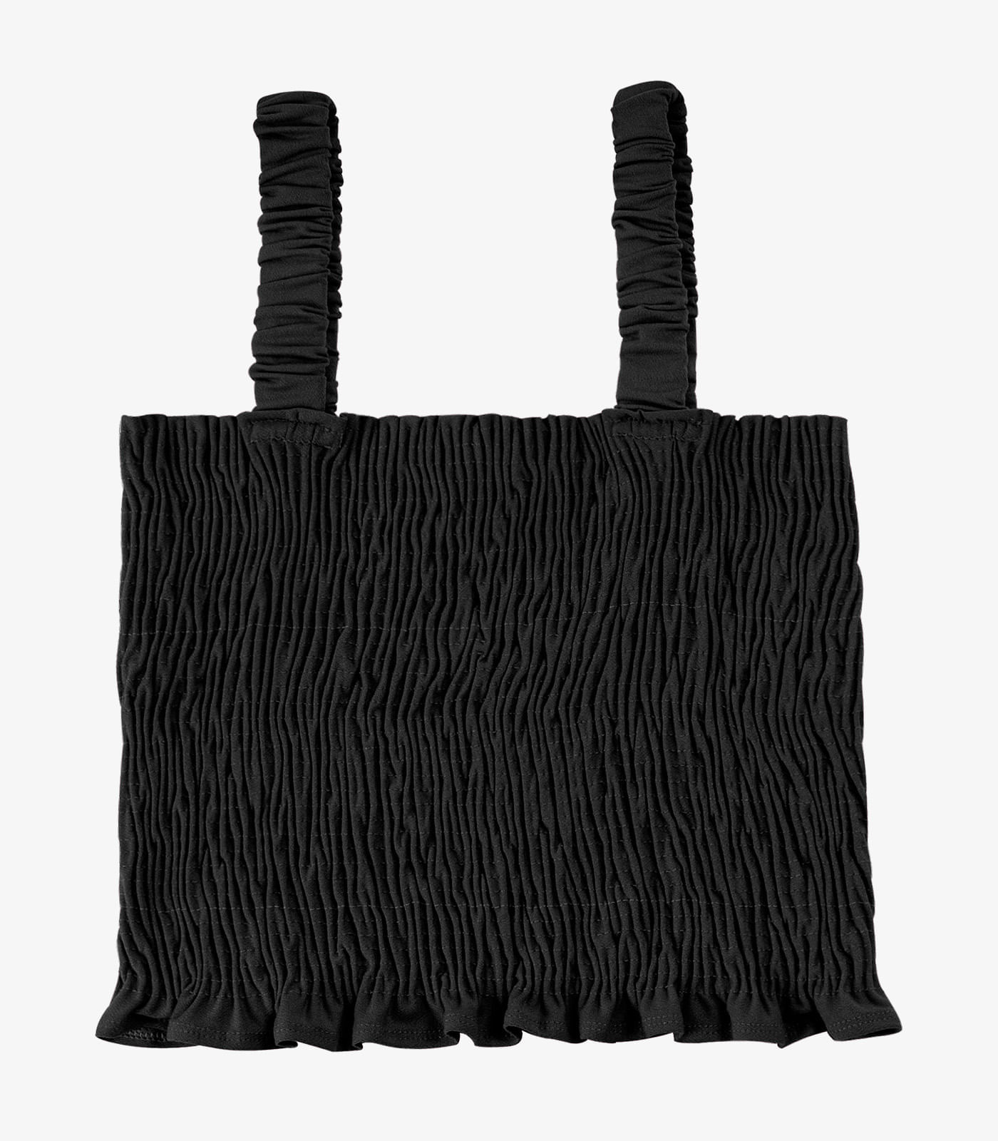 Miniatura Regata Cropped Feminina Em Lastex Endless Preto G