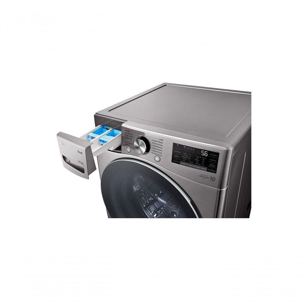 Lava e Seca LG Smart 18kg Inox Look com Inteligência Artificial AIDD™ WD18SV2S6BA 220V