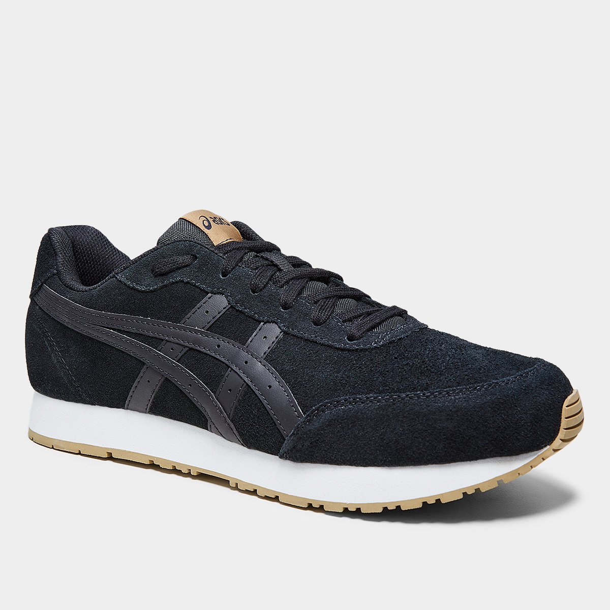 Miniatura Tênis Couro Asics Forest Masculino Preto+Bege - 38