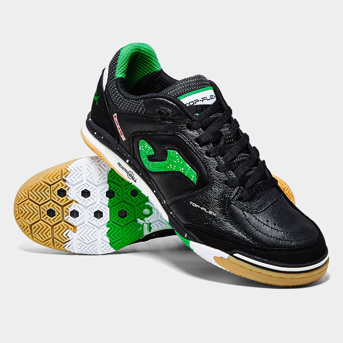 Miniatura Chuteira Futsal Joma Top Flex Rebound Unissex Preto+verde - 42