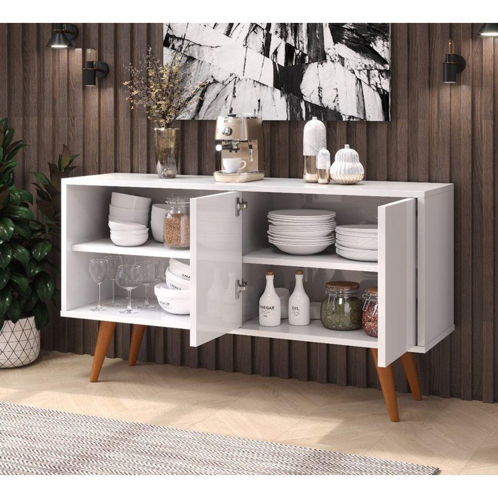 Buffet Com 4 Pés Palito E 2 Portas P/ Sala De Estar