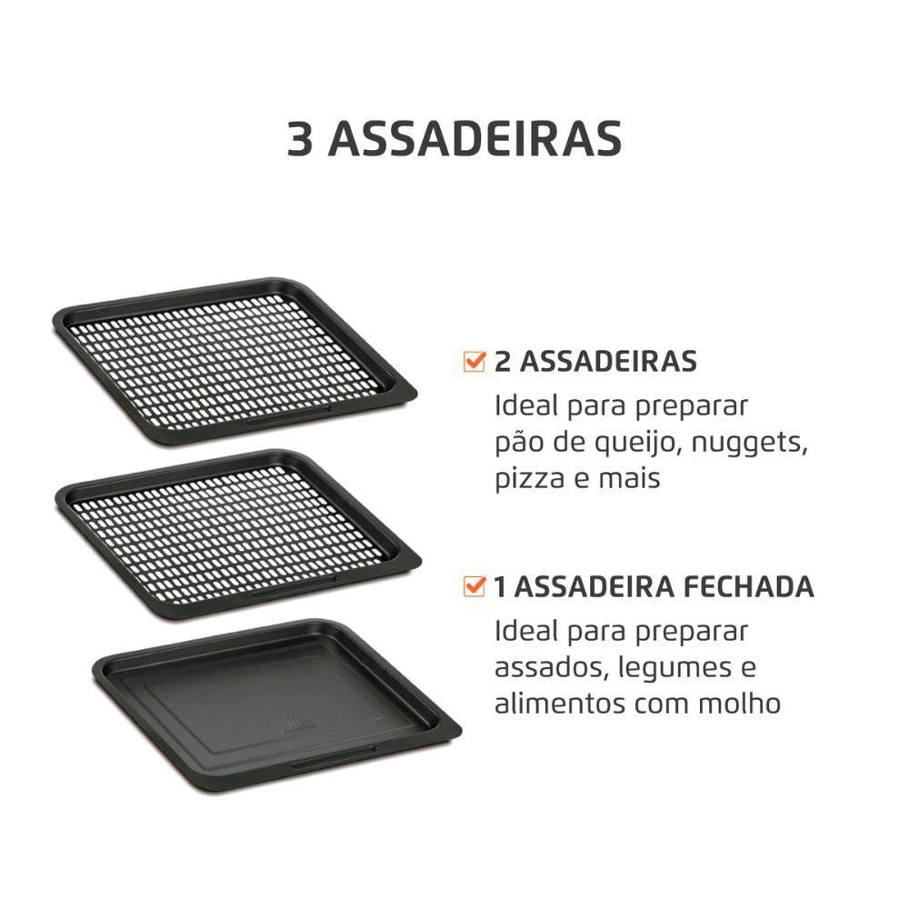Miniatura Fritadeira Mondial Air Fryer Oven 12L AFON Preto/Inox 220V