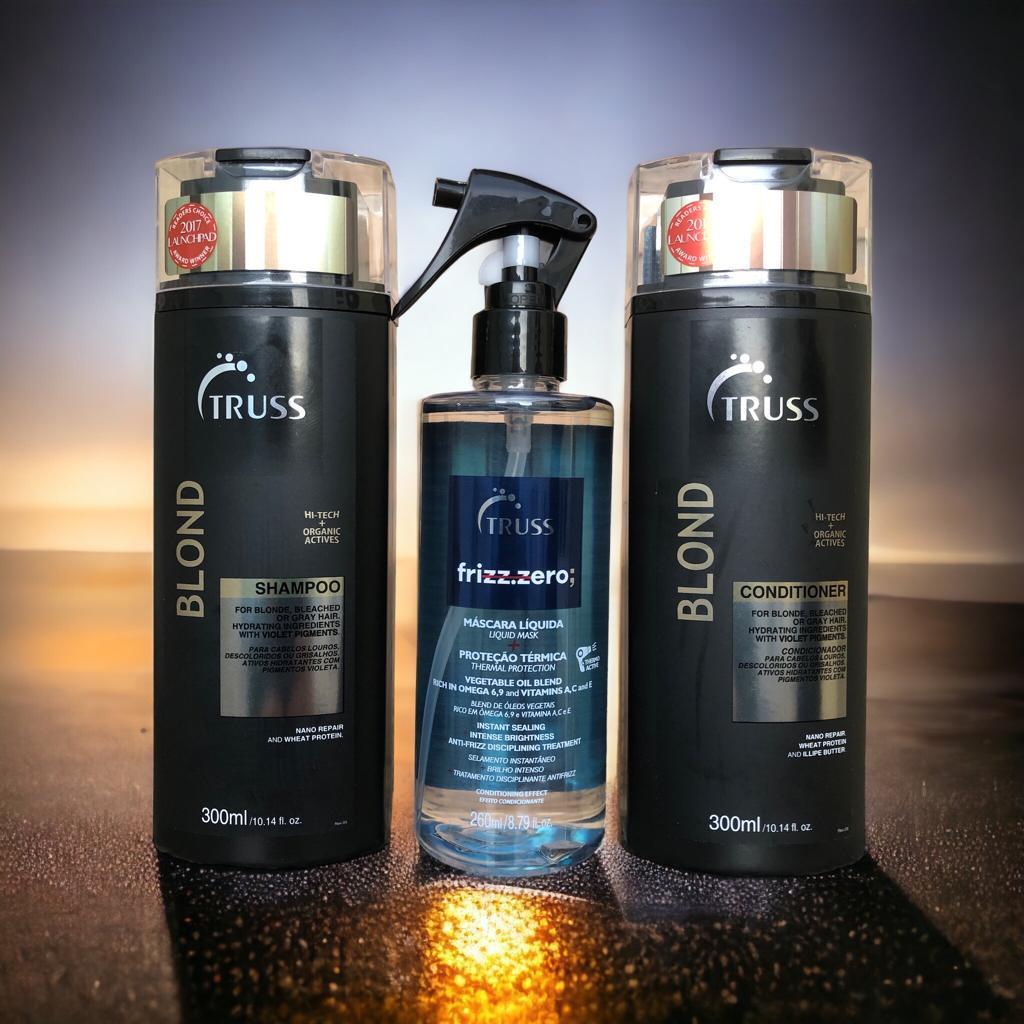 Miniatura Truss Blond Shampoo E Condicionador 300Ml + Frizz Zero 260Ml