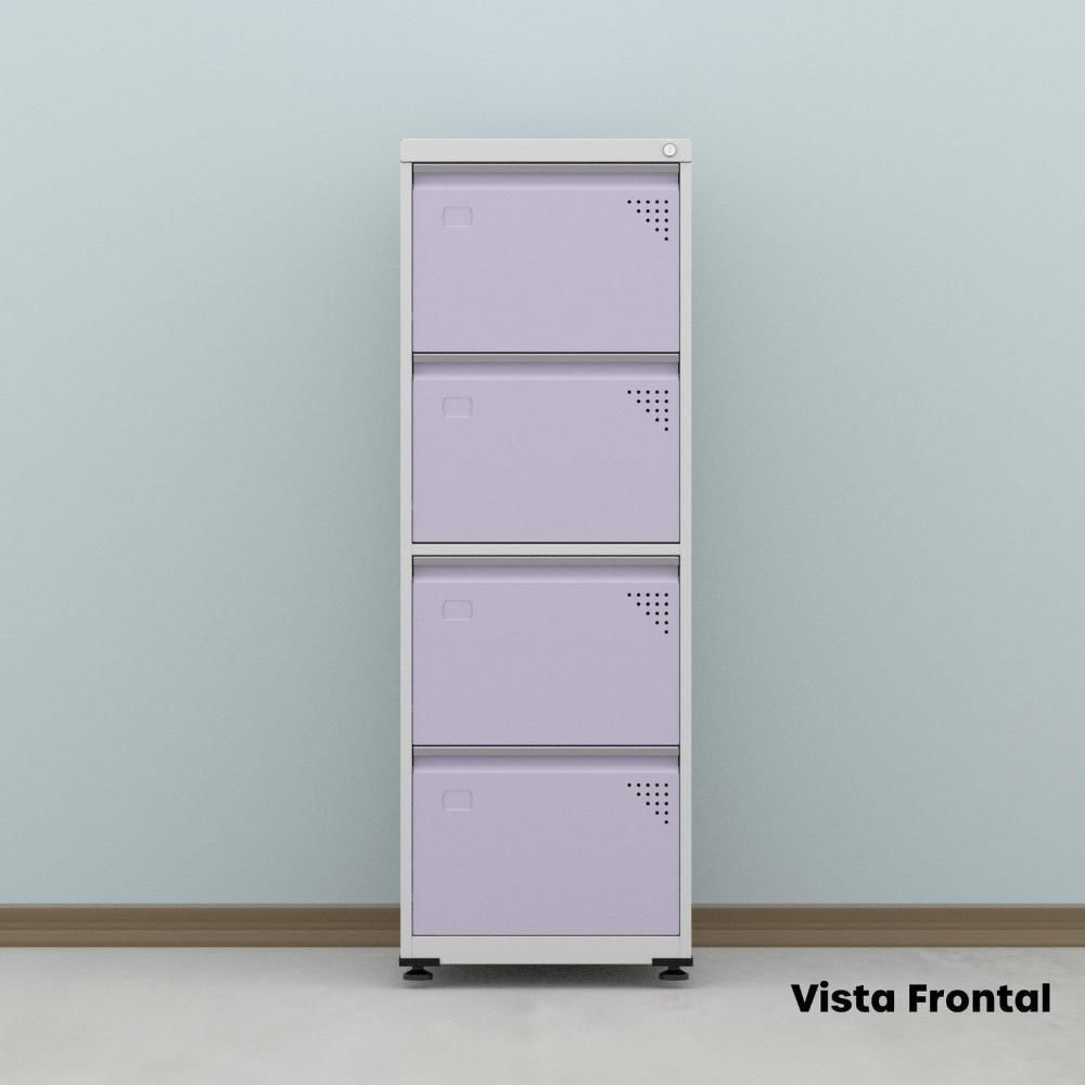 Gaveteiro Arquivo para Escritório em Aço 4 Gavetas Banco /Lilas