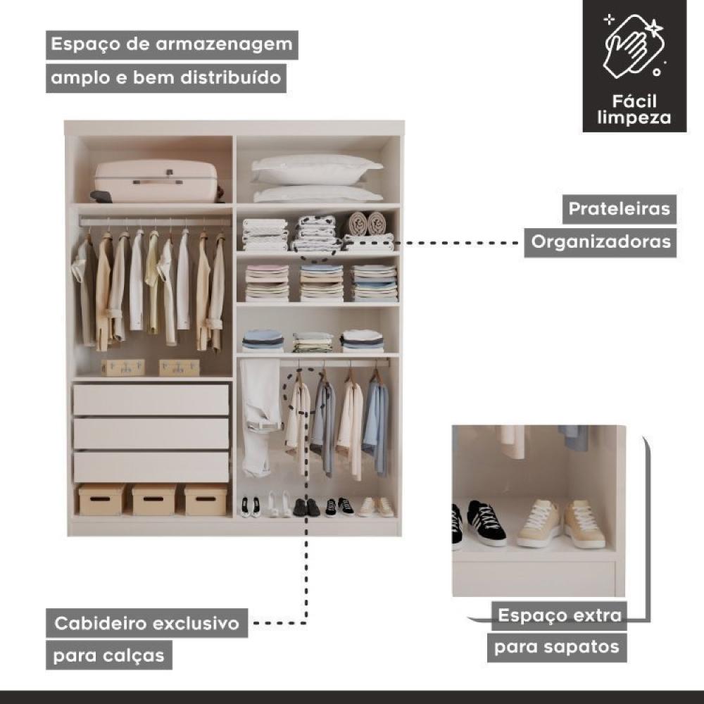 Miniatura Quarto completo com Closet Roma e Cama Júlia Branco