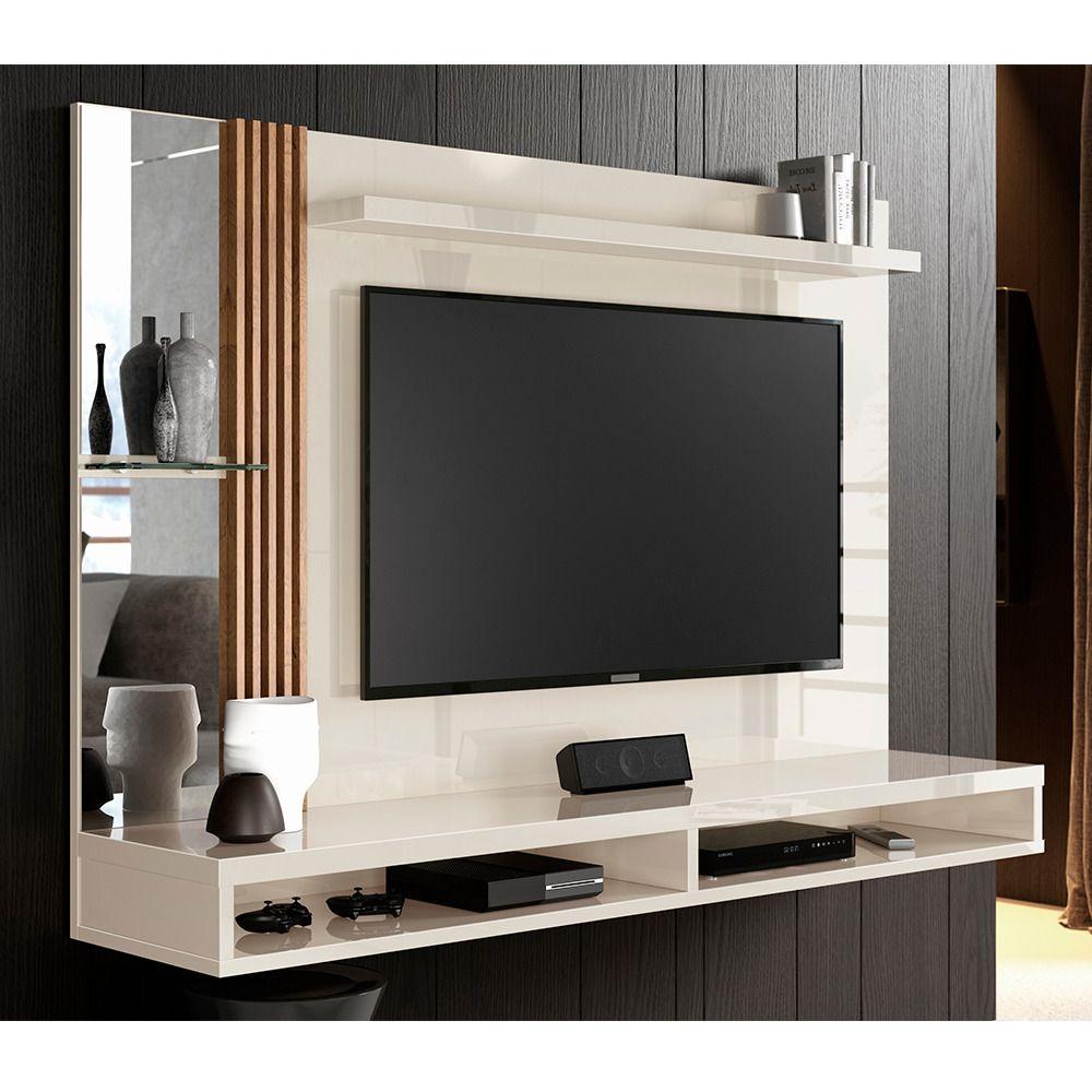 Miniatura Painel Home Paris Para Tv Até 55" Ripado Com Espelho