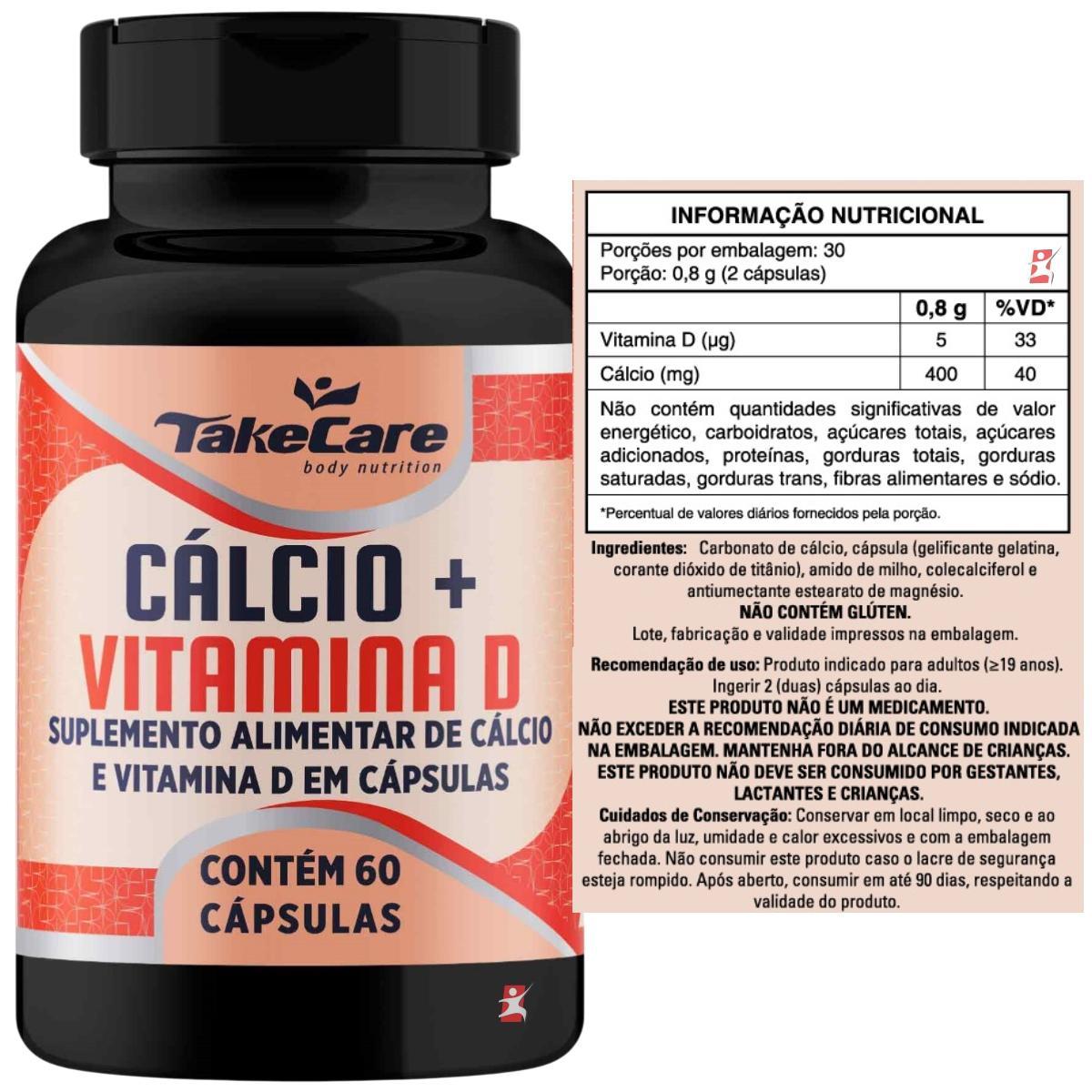 Miniatura Calcio + Vitamina D 2 Ao Dia 60 Capsulas - Take Care