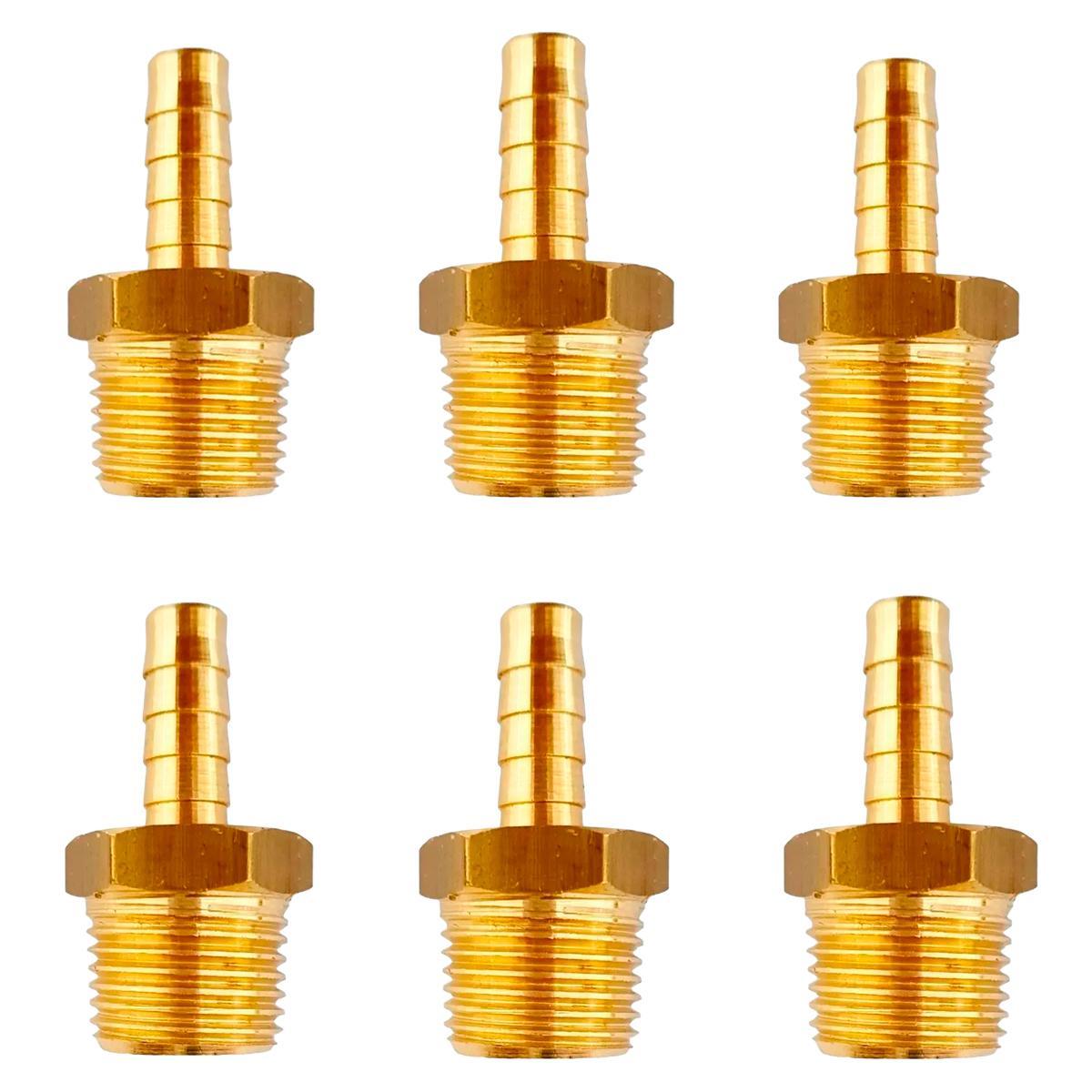 Miniatura 6 Espigão Adaptador 1/2 Gás Encanado X Bico Mangueira 3/8