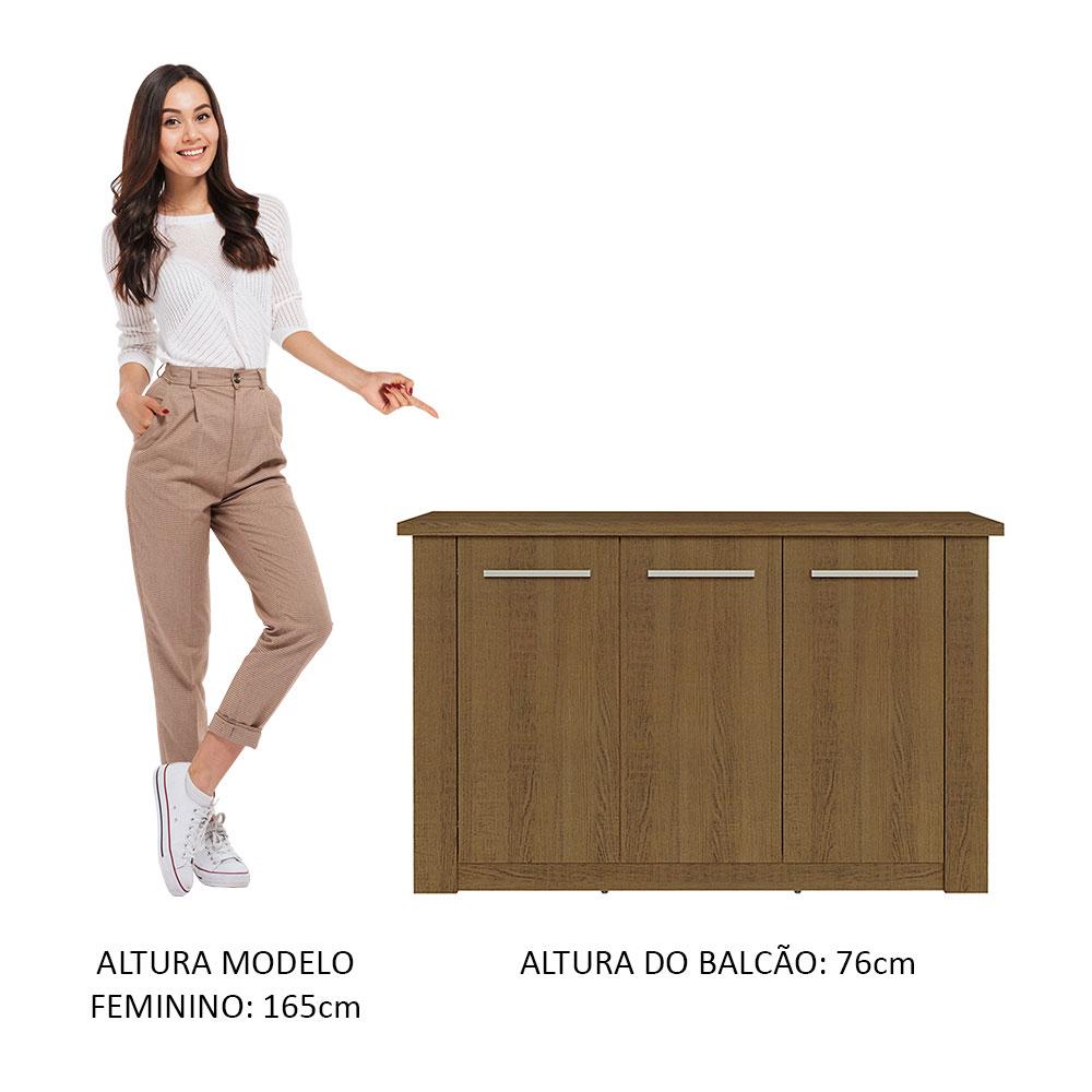 Miniatura Buffet Aparador para Sala de Jantar Madesa 3 Portas Rustic