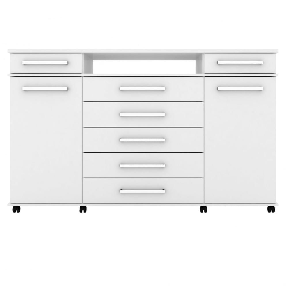 Miniatura Cômoda 2 Portas 7 Gavetas Paris Yescasa Branco Cômoda 2 Portas 7 Gavetas Paris Espresso Móveis Branco