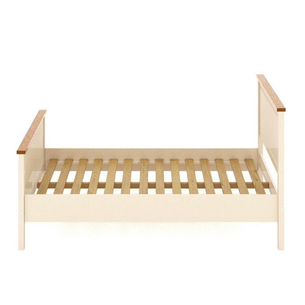 Conjunto Dormitório 1 Cama Queen 1 Mesa de Cabeceira 1 Cômoda Ananda CabeCasa MadeiraMadeira Imbuia/Offwhite