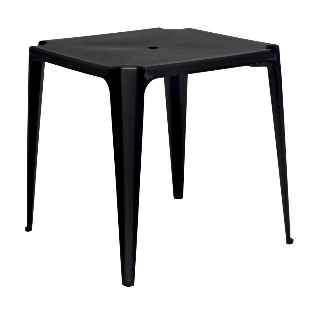Miniatura Conjunto de Mesa com Cadeiras de Plástico Mor Quadrado Preto