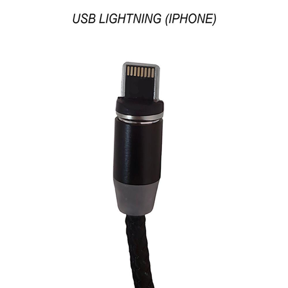 Miniatura Cabo Magnético Usb Smartzla Sat-c005 Entradas Usb-c/v8/lightning 2.4a Carregamento Rápido