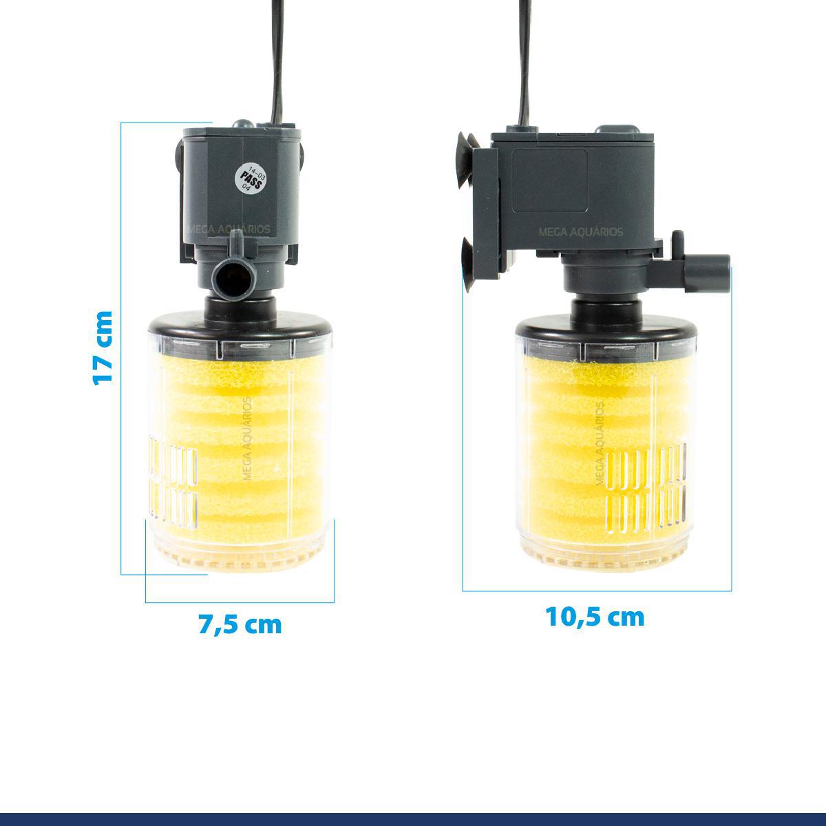 Miniatura Filtro Esponja Amarela Bomba Aquário 140L Sunsun 700 110V