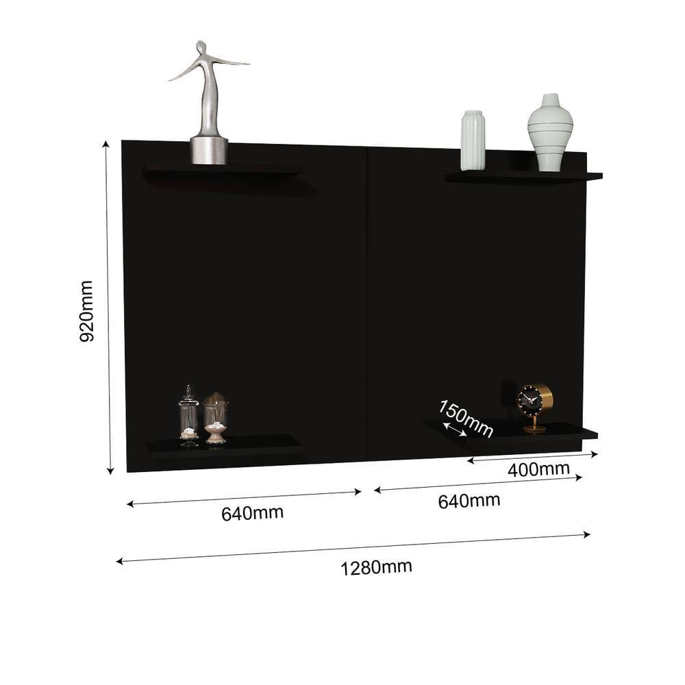 Miniatura Painel Para TV Até 50 Pol Quartos E Salas Em MDF Preto