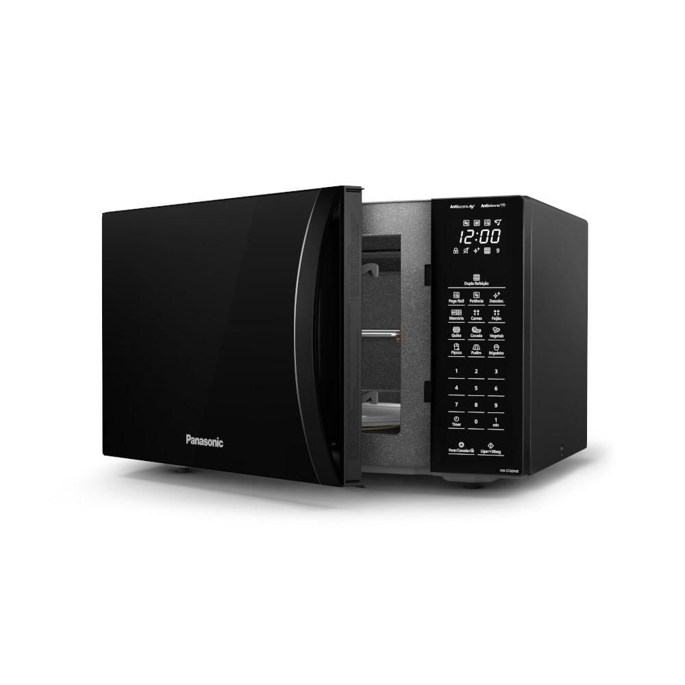 Microondas Panasonic Dupla Refeição 34L Black Glass NN-ST66NBRU 127V