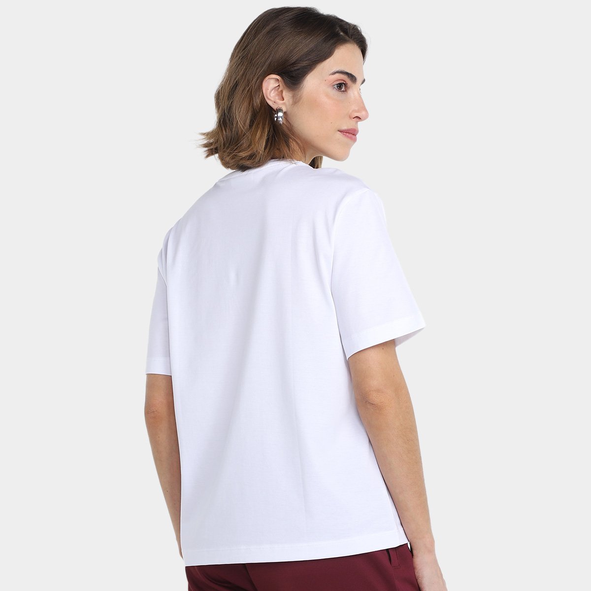 Miniatura Camiseta Lacoste Casual Feminina Branco - EEGG
