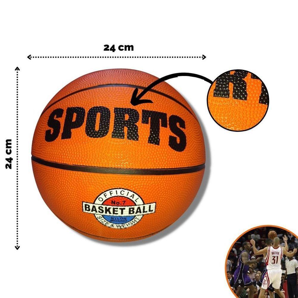 Bola De Basquete Sports Peso Tamanho Oficial Numero 7 Basketball Quadra Laranja Treinamento Escola