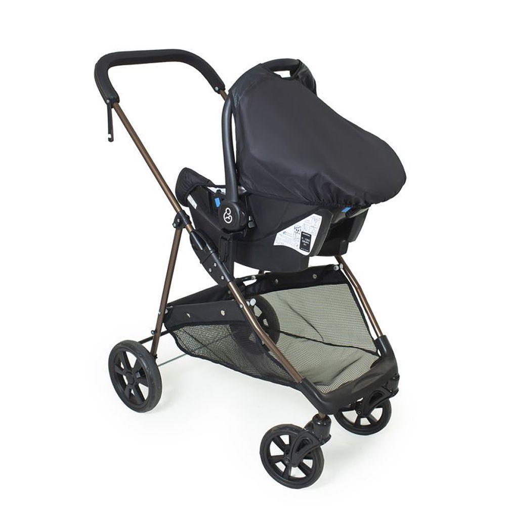 Miniatura Travel System Galzerano Carrinho De Bebê Napoli Preto Com Cobre