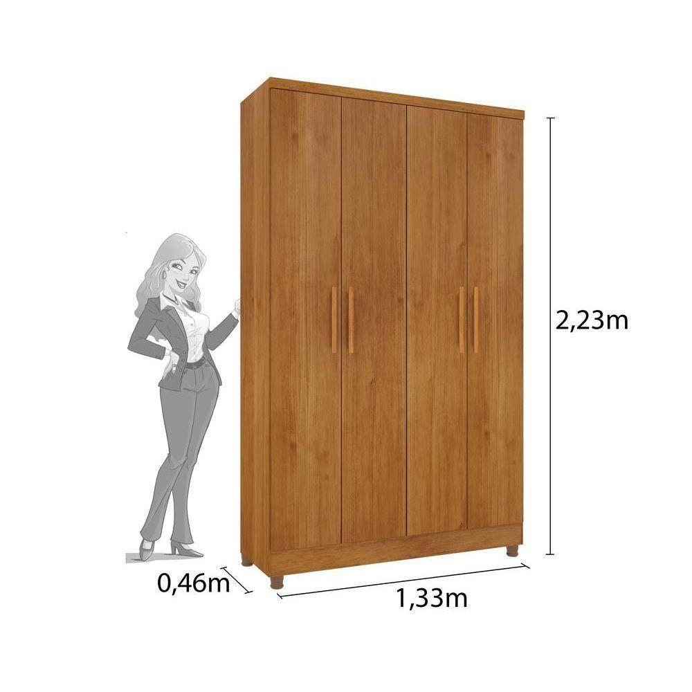 Guarda Roupa 4 Portas Amsterdam C- E 2 Gavetas Cinamomo-off White - Tcil Móveis