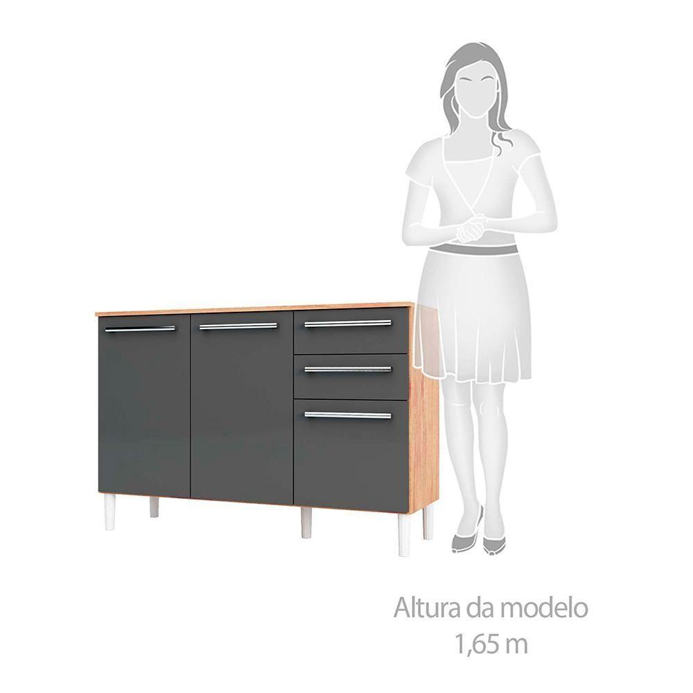 Miniatura Cozinha Pequena 2 Peças Com Nicho Carmenére Rio Doce Cozinhas Castanho/Chumbo Castanho/Chumbo