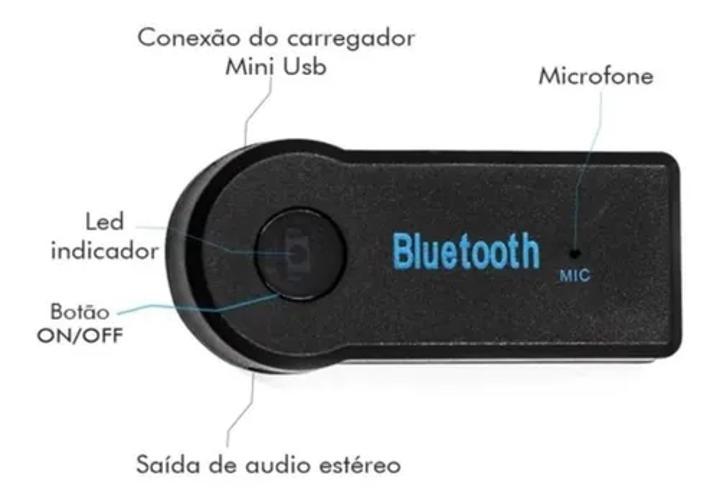 Miniatura Adaptador Receptor Bluetooth Usb Musica P2 Chamada Som Carro