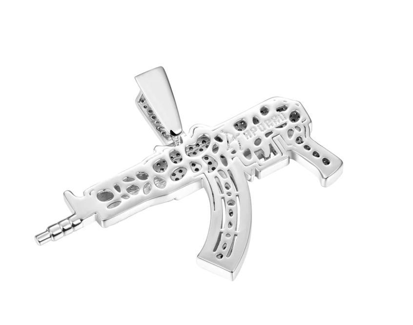 Miniatura Pingente Arma Ak-47 Ouro 14K - Aporro