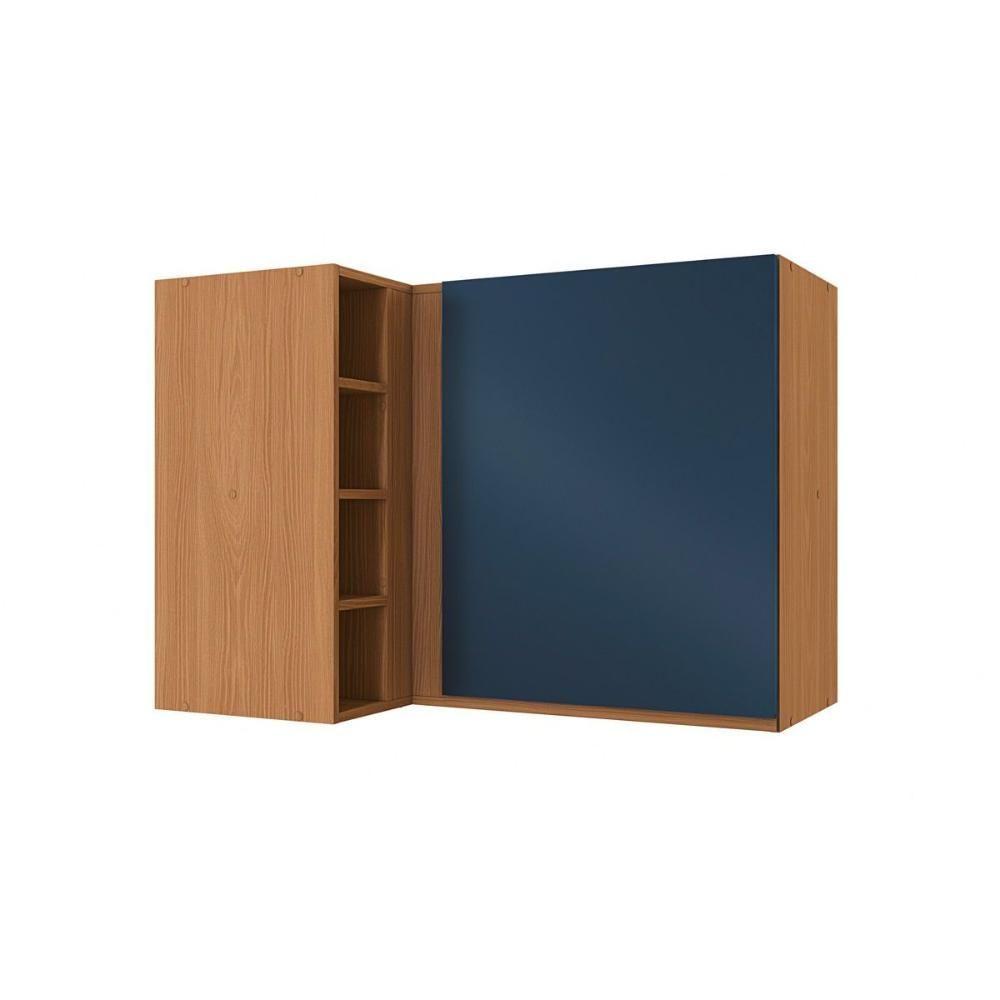 Miniatura Armário Aéreo Cozinha Modulado Canto Reto Ciela R647 Com 1 Porta 98cm Canela-azul - Kappesberg