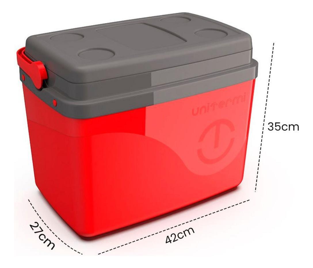 Caixa Térmica Cooler Com Alça 30 Litros 45 Latas Vermelha