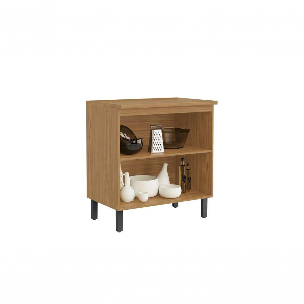 Miniatura Balcão De Cozinha 80cm 2 Portas Com Tampo New Porto - Itatiaia Freijó/grafite