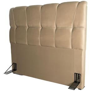 Miniatura Cabeceira para Cama Casal Hellen Lara com Revestimento Platinum - 140cm de largura Bege
