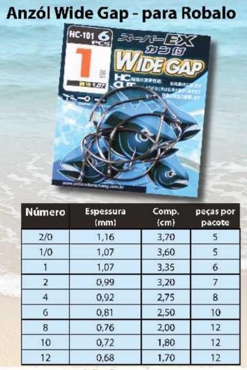 Miniatura Anzol Wide Gap Nº 2/0 3,7X3,3Cm 1,7 Mm Pesca De Robalo