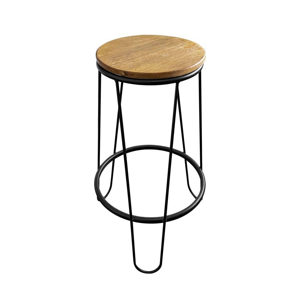 Miniatura Bancada Gourmet 220cm Com 4 Banquetas Industriais Guatemala Base Preta Preto