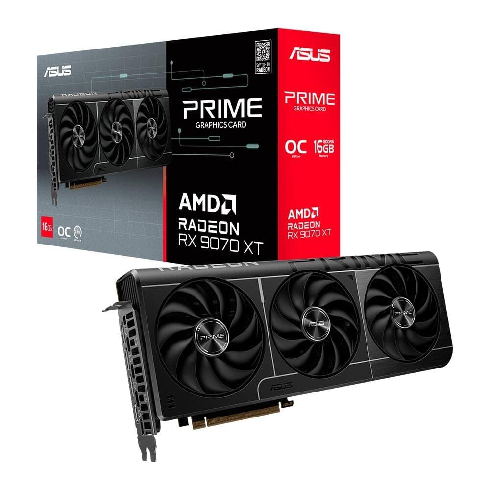 Miniatura Placa de Vídeo ASUS PRIME RX 9070 XT O16G AMD Radeon, 16GB, GDDR6, Axial-tech, OpenGL 4.6 - 90YV0L71-M0NA00