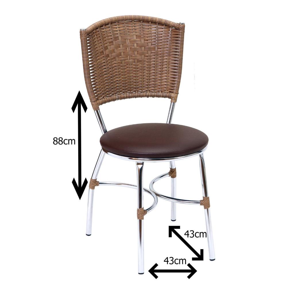 Miniatura Conjunto Sala de Jantar 1 Mesa 6 Cadeiras Giovana Fil Móveis Marrom/Cromado