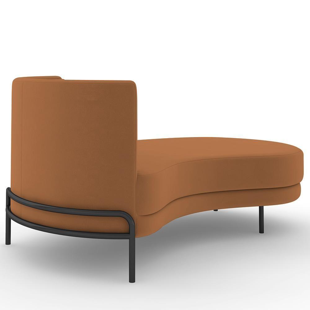 Miniatura Sofá Chaise Longue Living Lucca Direito D02 Veludo Terracota C-262