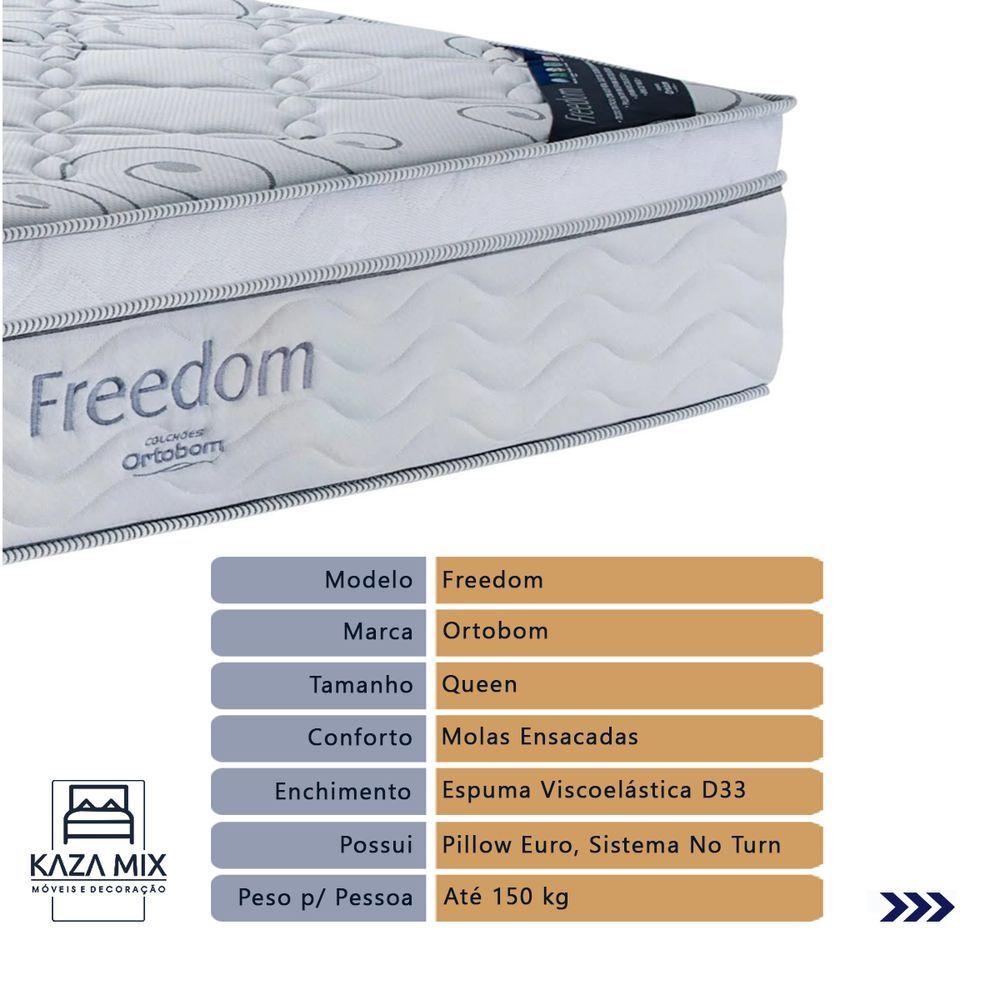 Miniatura Cama Box Com Baú Queen Marrom E Colchão Freedom Ortobom D33