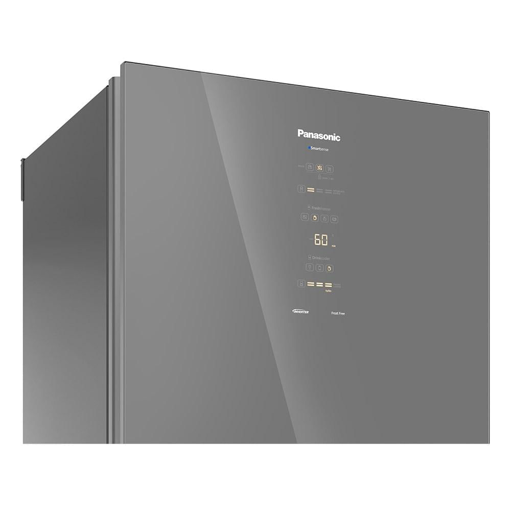 Refrigerador Panasonic de 02 Portas Frost Free com 450 Litros Bottom Freezer Espelhado - NRBB65GV 110