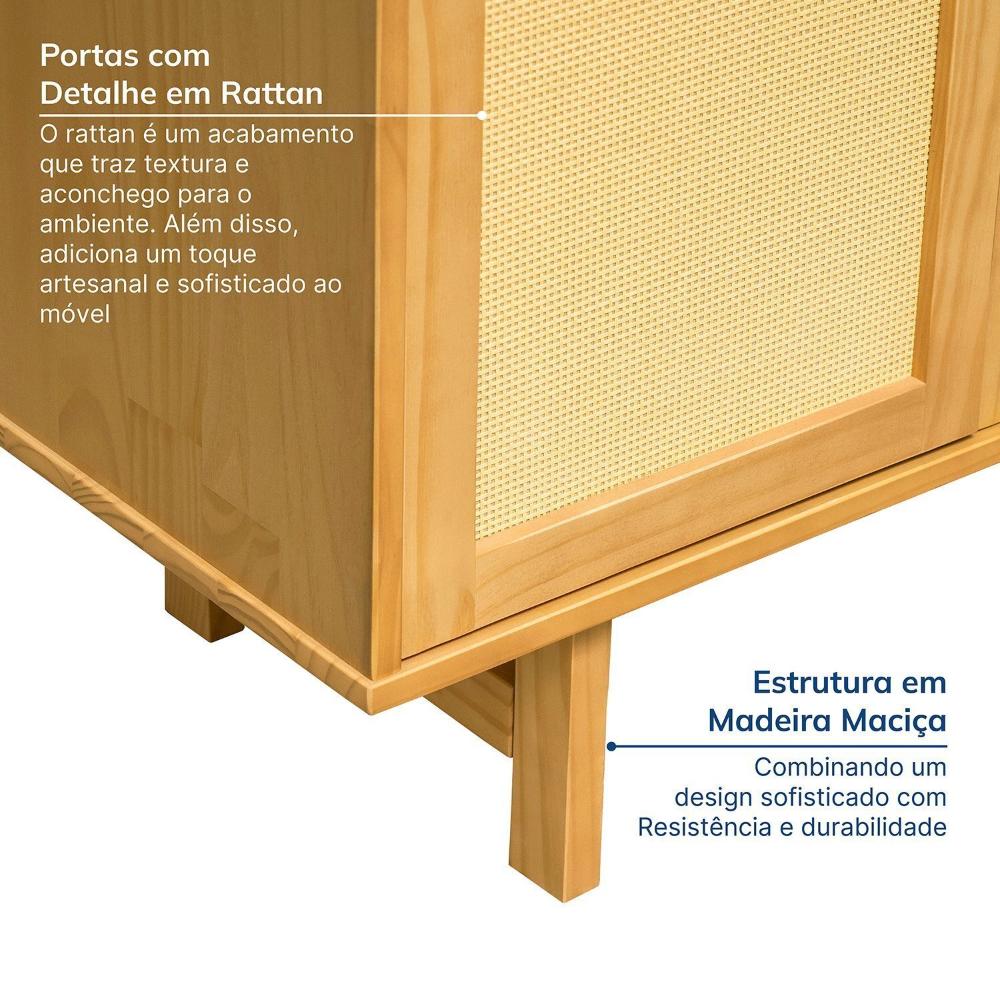 Balcão 4 Portas Rattan Magna Cabecasa Madeiramadeira Mel